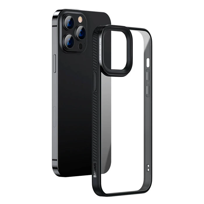 Baseus Crystal iPhone 13 Pro 6.1 Kılıf Jel Çerçeve Zırhlı Silikon Kılıf-(1903)
