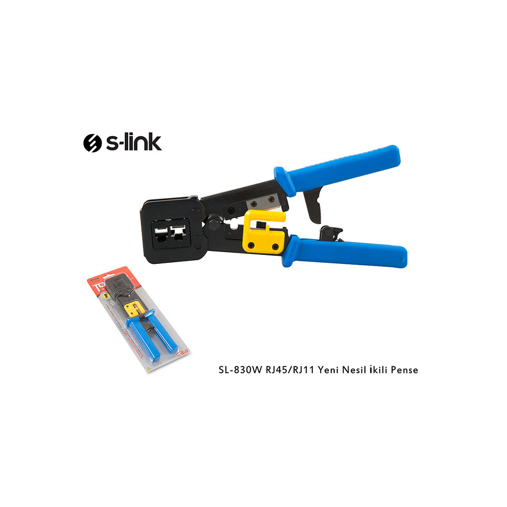 S-LINK SL-830W RJ45/RJ11 ikili Pense  Yeni Nesil Kablo Ucu Konnektör Sıkma Pensesi(1923) 5