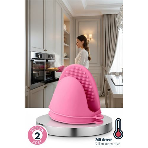 Valeria Serisi - Isıya Dayanıklı Lüks Silikon Parmak Ucu Tutacağı Fırın Eldiveni 