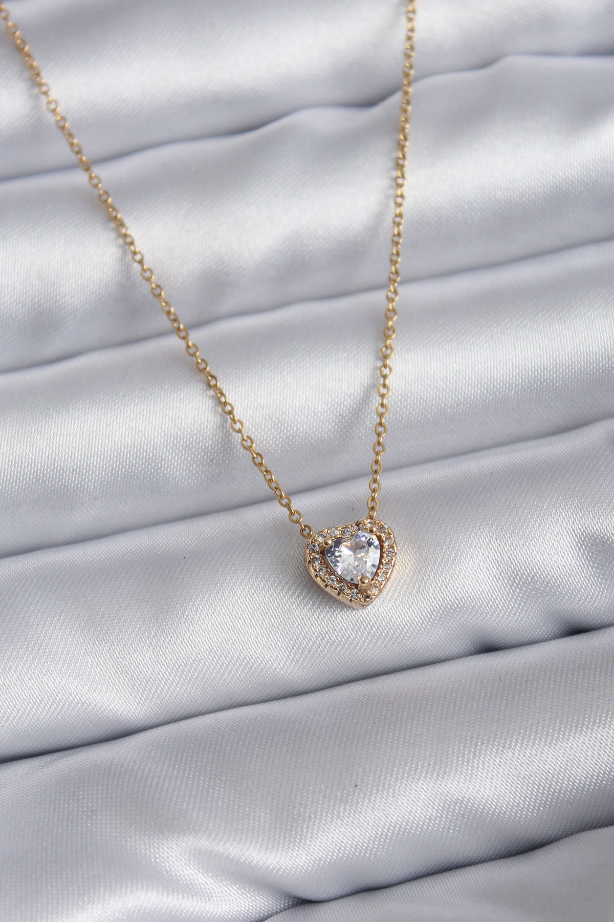 316L Çelik Zincir Gold Renk Charm Kadın Kolye 5886
