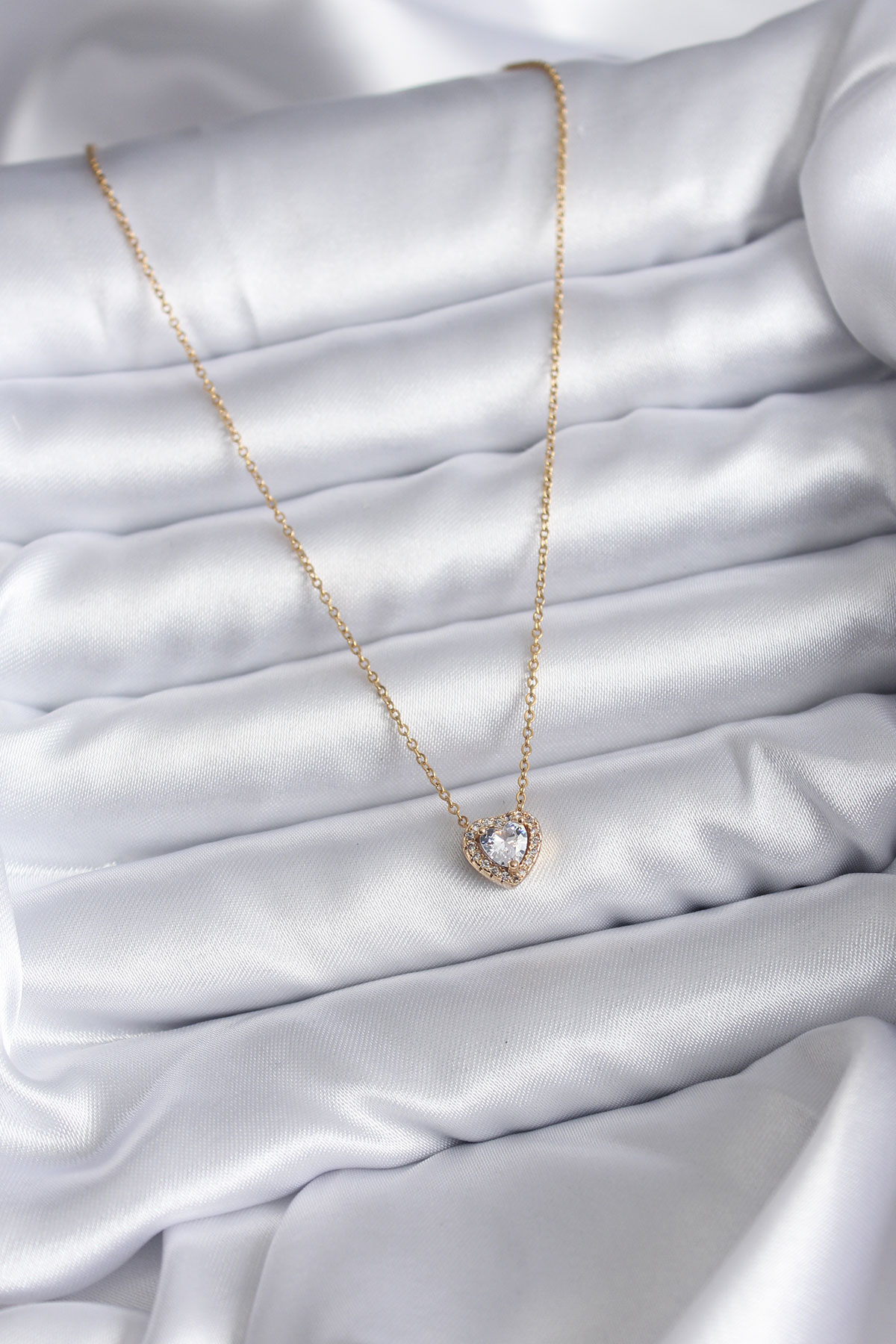 316L Çelik Zincir Gold Renk Charm Kadın Kolye 5886