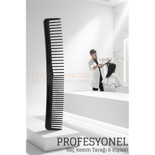 Kuaför Saç Kesim Tarağı - Profesyonel Eğimli Tasarım Berber Kesim Tarağı 