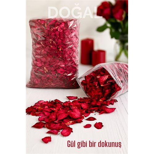Doğal Kurutulmuş Gül Yaprakları – Dekoratif, Aromatik ve Romantik Kullanım İçin 350g Paket 