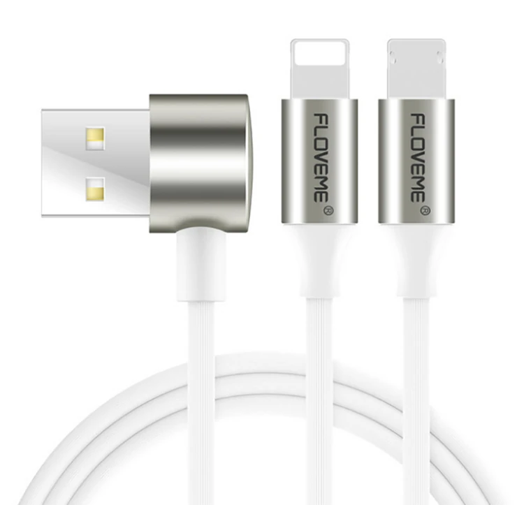 Floveme 2 İn1 İPhone 14-13-12,11 Ve Micro Usb Şarj Kablosu-(1903)
