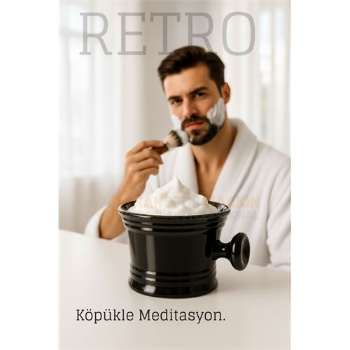 Retro Tıraş Tası Siyah 