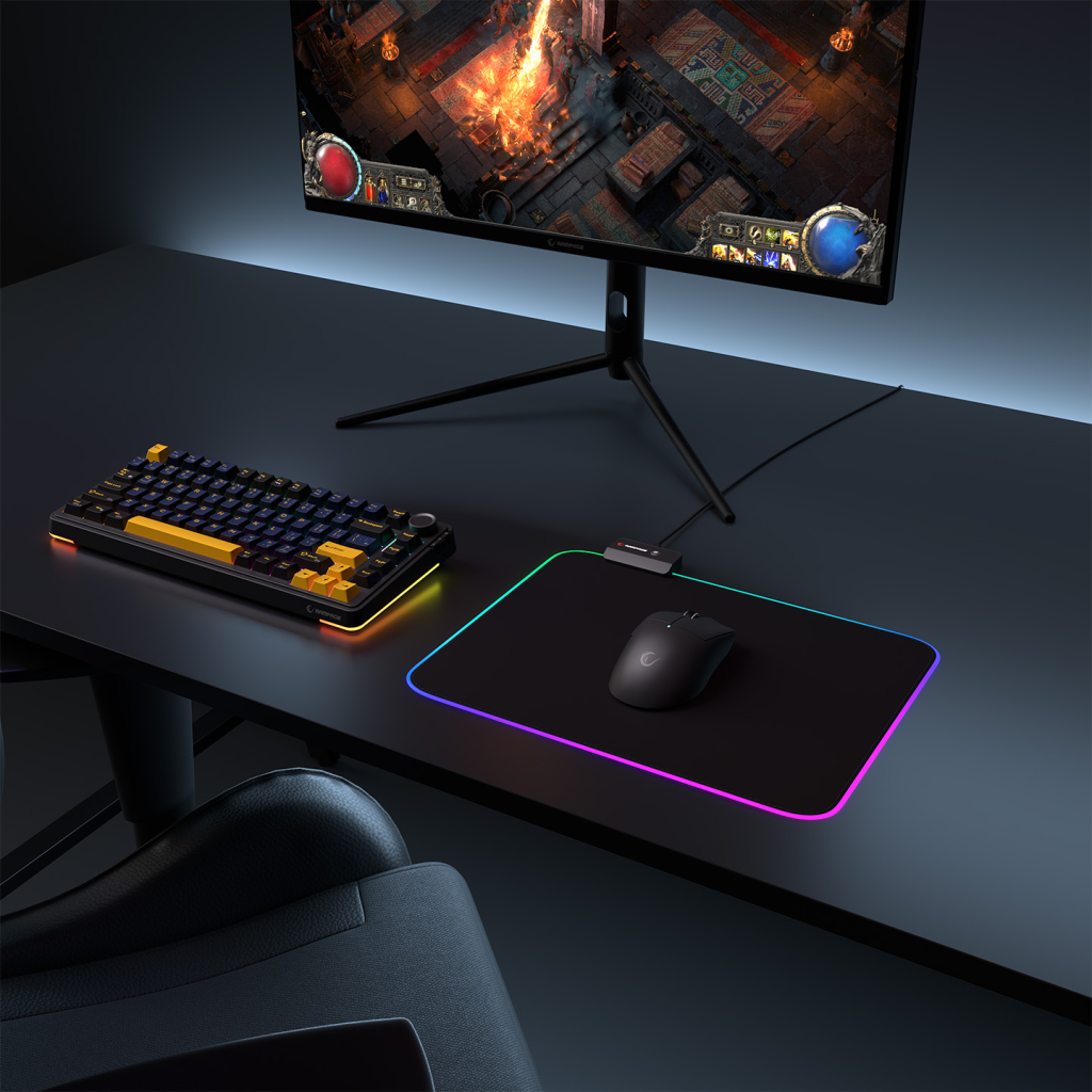 Rampage MP-23 BLITZ M RGB 252x328x3mm RGB Led Gaming MOUSE PAD (Siyah)(1923) 3