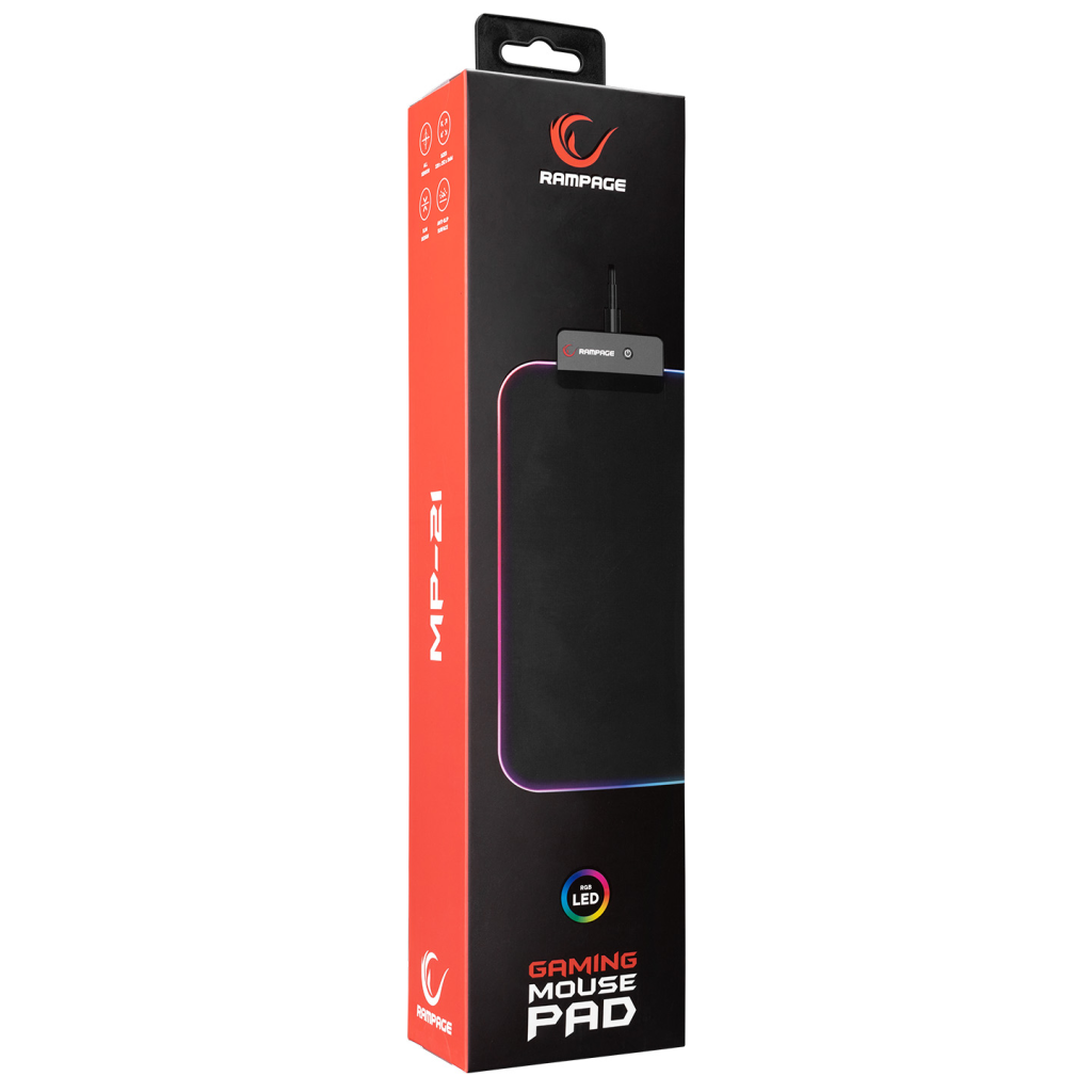 Rampage MP-23 BLITZ M RGB 252x328x3mm RGB Led Gaming MOUSE PAD (Siyah)(1923) 5