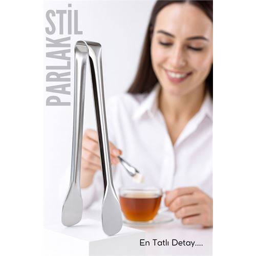 Çelik Şeker Maşası 13 CM | Buz, Limon ve Küp Şeker Servis Maşası 