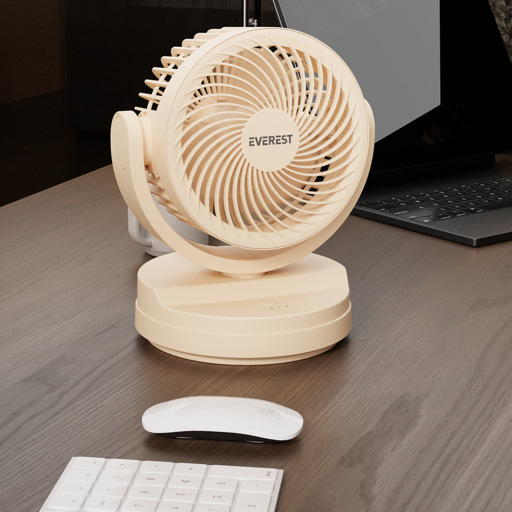 EVEREST EFN-509 KREM 3 Kademeli Hız 175cm 3 Kanat Pervane ve Çerçeve Masaüstü USB Vantilatör(1923) 5