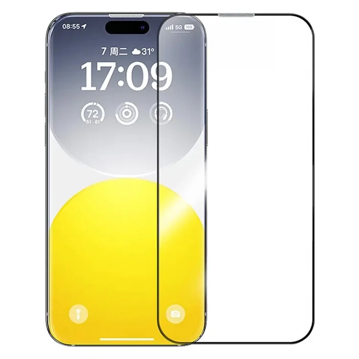 Baseus Corning iPhone 15 Pro HD Tempered Full Koruma Cam Ekran Koruyucu-(1903)