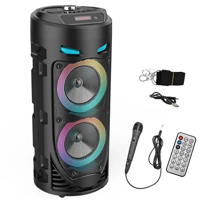 ALLY ZQS4239 Mikrofonlu Taşınabilir Dev Speaker Led Işıklı Bluetooth Hoparlör - 4inc×2/8W×2 1800mAh-(1903)