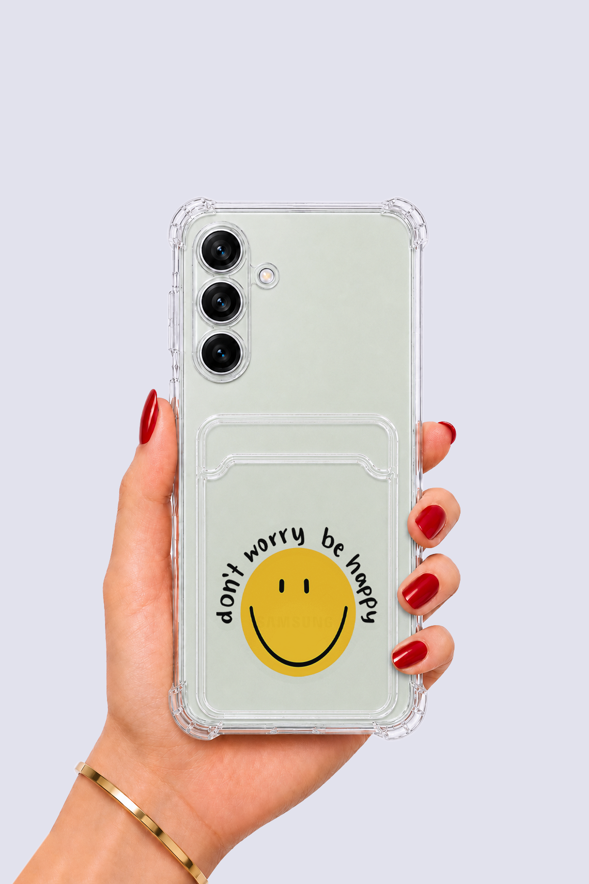 Samsung Galaxy S24 Kartlıklı Gülücük Desenli Kılıf