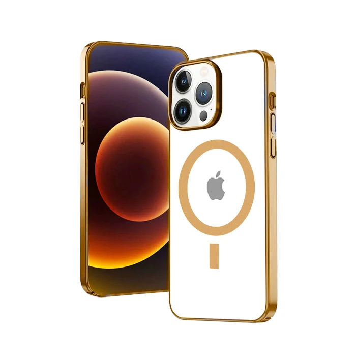 Ally iPhone 13 Pro 6.1inç Magsafe Uyumlu Renkli Kenar Silikon Kılıf-(1903)