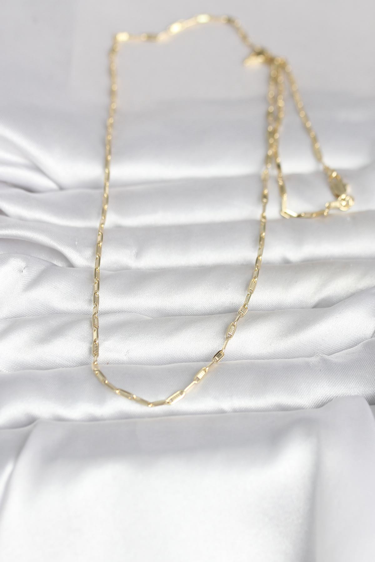 CM 14K Gold Renk İnce Ataç Zincir Model 60 cm Kadın Kolye 5886