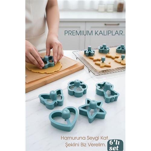 6'lı Tasarım Kurabiye Kalıbı Seti 
