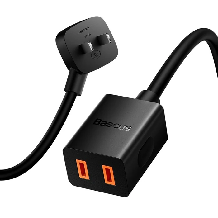 BASEUS PowerCombo Mini Power Strip 1AC, 1,0 m Güç Kablosu /EU + UK Fiş Adaptörleri Dahil-(1903)