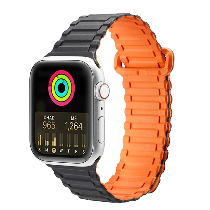 Dux Ducis Apple Watch 38/40/41MM için Manyetik Armor Silikon Kordon Kayış-(1903)