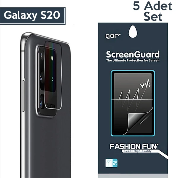GOR Samsung Galaxy S20  Kamera Lens Koruyucu 5 Adet-(1903)