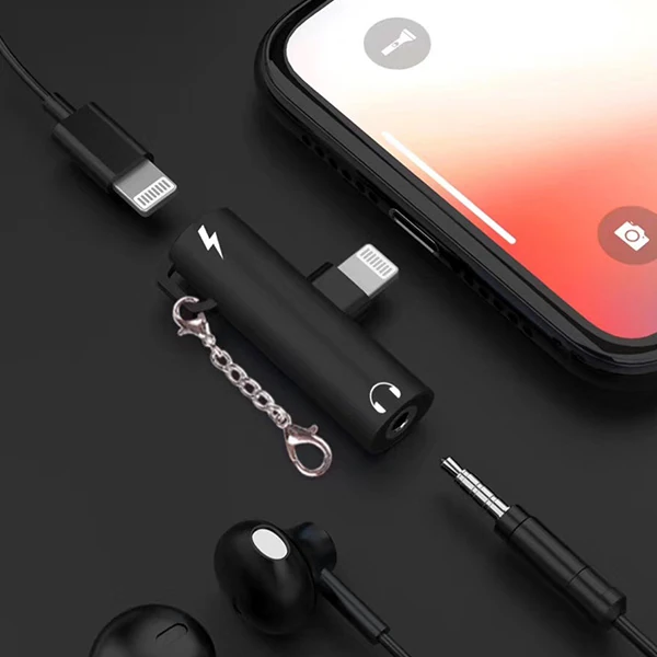 İPhone 3.5mm Kulaklık Ve Şarj Dönüştürücü Başlık Adaptör-(1903)