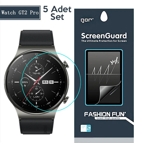 Gor Huawei Watch Gt 2 Pro  Darbe Emici Ekran Koruyucu 5 Adet Set-(1903)