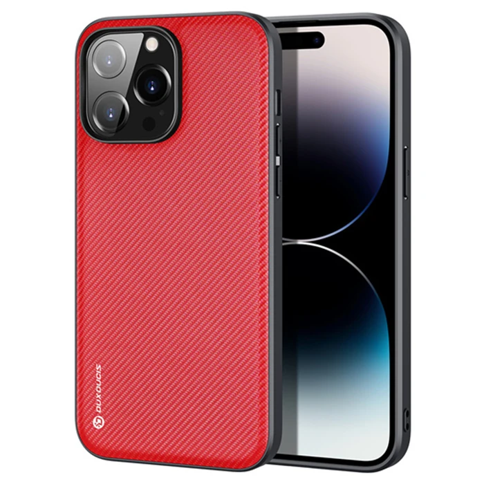 Dux Ducis Fino Serisi iPhone 14 Pro Max 6.7 inç Kılıf Premium Dokuma Silikon Kılıf-(1903)