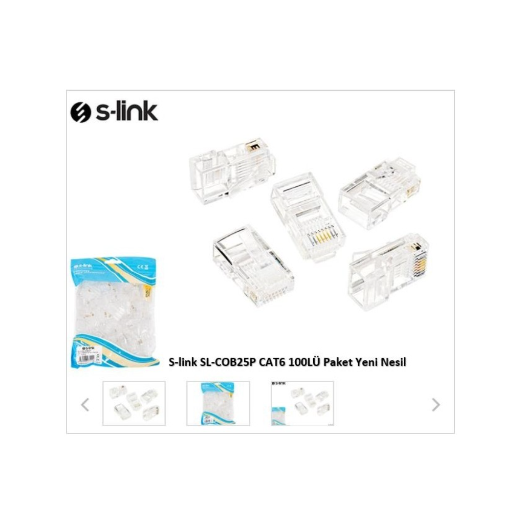 S-LINK SL-COB25P RJ45 Yeni Nesil JAC UTP CAT6 (100lü PAKET)(1923) 2
