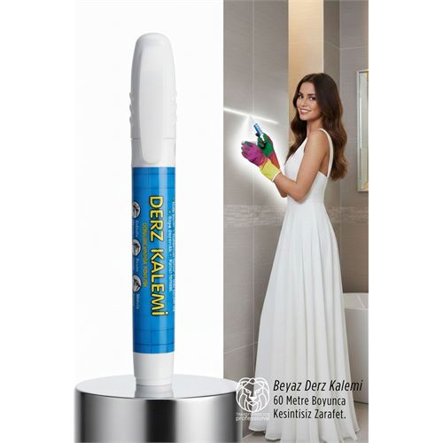 Beyaz Derz Kalemi - Seramik Arası Rötüş Kalemi - 60mt Kapasiteli Profesyonel Beyazlatıcı 