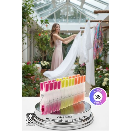 Premium 36'li  Silikon Destekli Lüks Mandal Seti – Hassas Kıyafet Koruyucu &amp; İz Yapmayan Modern Tasarım 