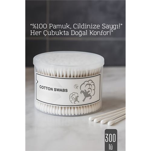HSNET %100 Pamuk Kulak Çubuğu – 300’lü Paket 