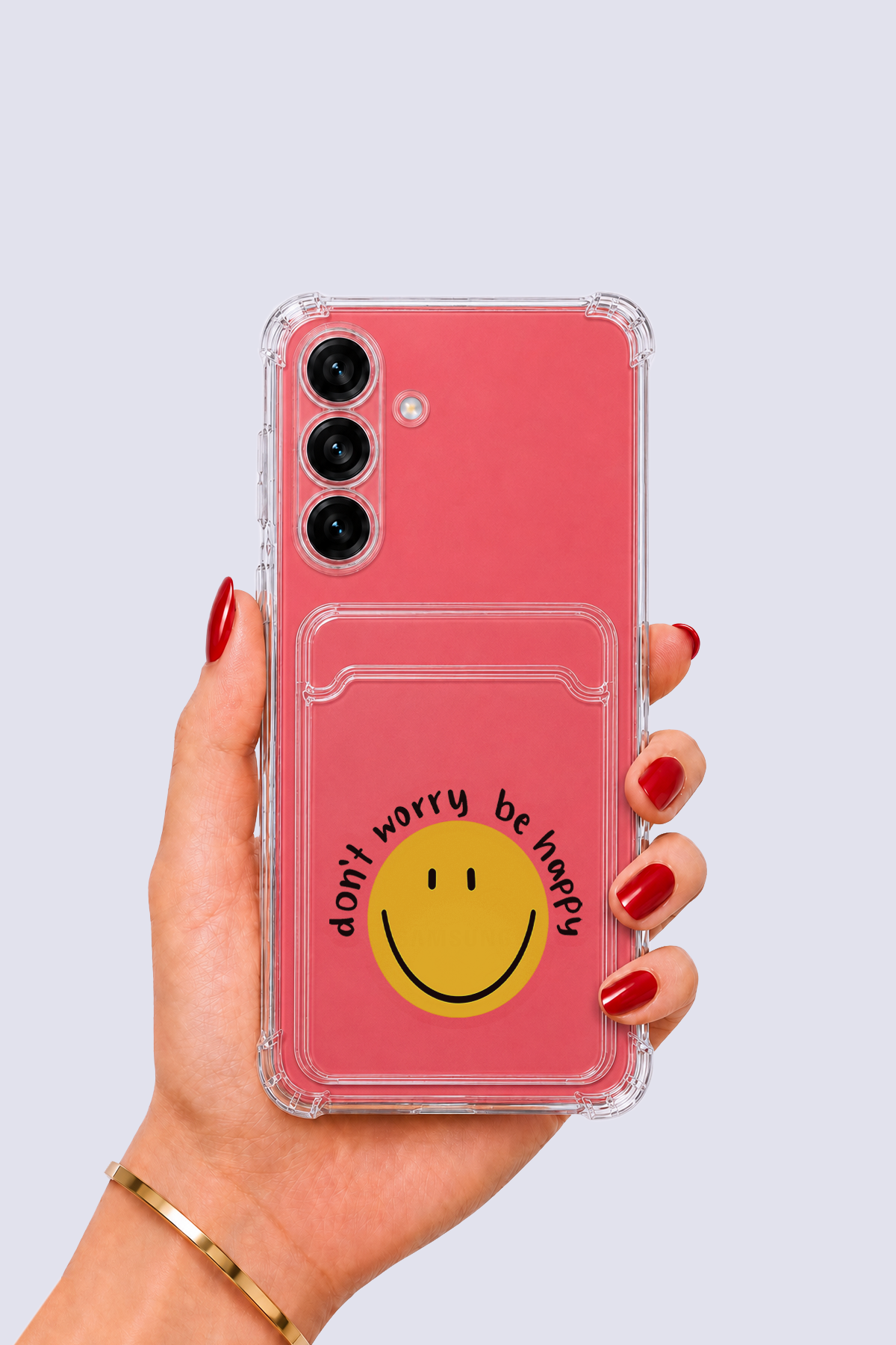 Samsung Galaxy S25 Kartlıklı Gülücük Desenli Kılıf