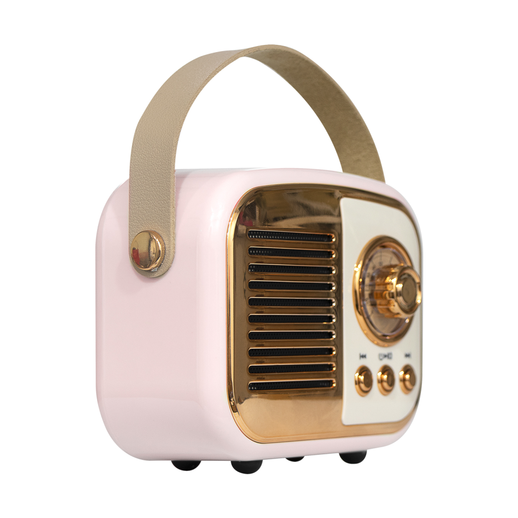 MIKADO MD-24BT Echoes Pembe 3W Taşınabilir USB/TF Kart/Bluetooth 800mAh Klasik Retro Müzik Kutusu(1923) 2