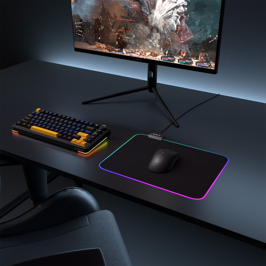 Rampage MP-21 PULSAR M RGB 252x328x3mm RGB Led Gaming MOUSE PAD (Siyah)(1923) 3
