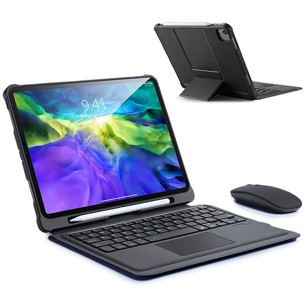 Dux Ducis iPad 11 Pro 10.9 Kablosuz Bluetooth Klavye Touchpad Kılıf 2021-2020-2018-(1903)