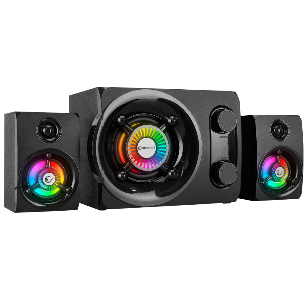 RAMPAGE RMS-G8Antares 25W 2+1 Masaüstü FM/BT/SD/USB Rainbow Aydınlatma Siyah Kasa Speaker(1923) 2