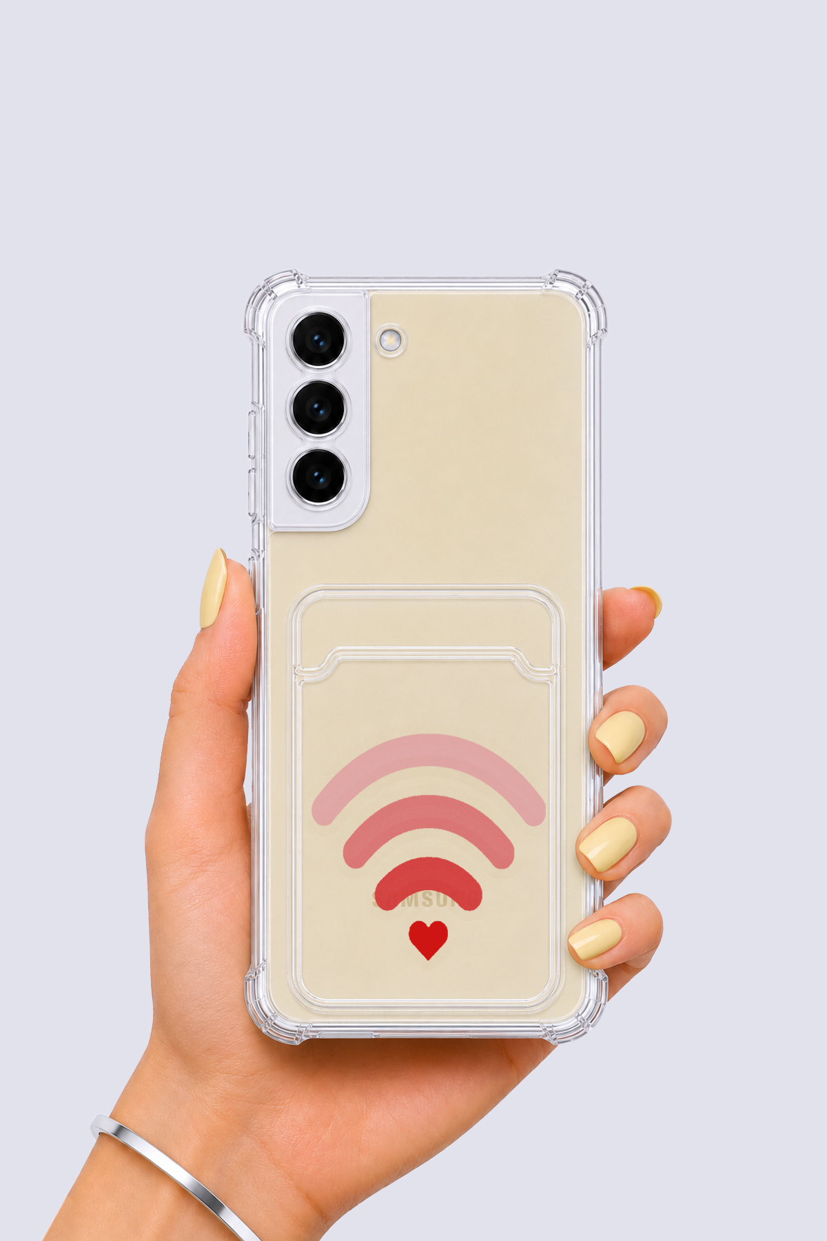 Samsung Galaxy S22 Kartlıklı Aşk Sinyali Desenli Kılıf