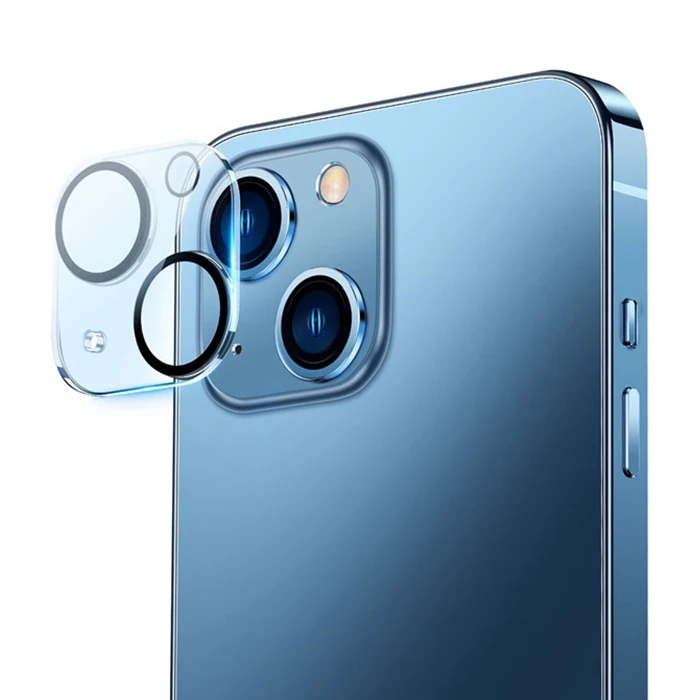 Baseus iPhone 14-14 Plus ile Uyumlu 0.3mm Full Tempered Kamera Lens Koruma Camı 2 Adet Set-(1903)