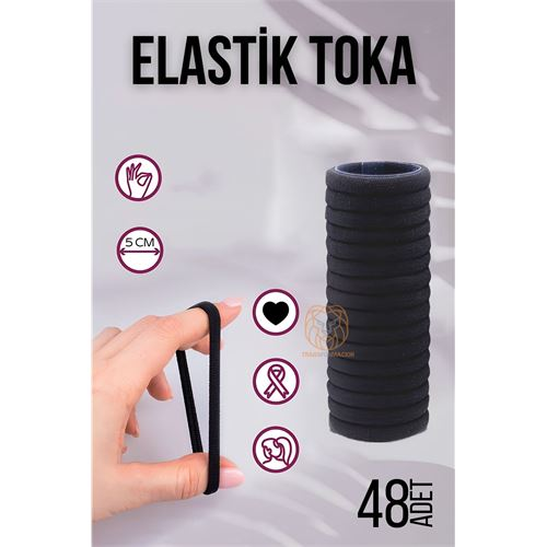 HSNET Elastik Toka 48 ADET SİYAH 