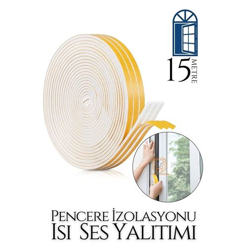 HSNET Pencere Ses Isı Yalıtım Sünger Bant 15 METRE 