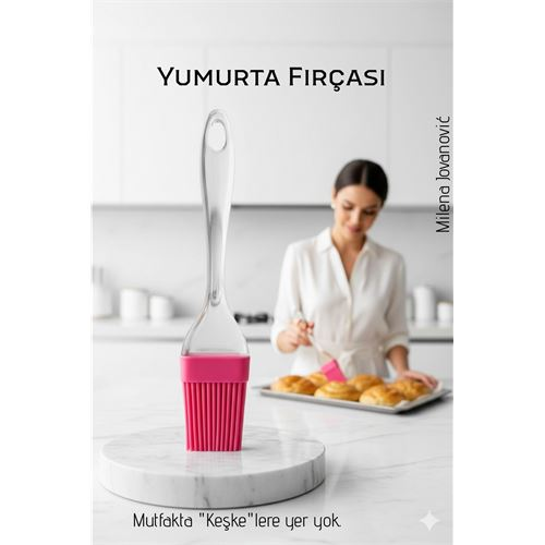 Silikon Yumurta ve Yağlama Fırçası- Isıya Dayanıklı Kompakt Mutfak Yardımcısı 
