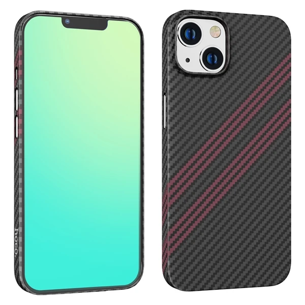 Hoco iPhone 14 6.1 Kılıf Kevlar Texture Darbe Emici Telefon Kılıfı-(1903)
