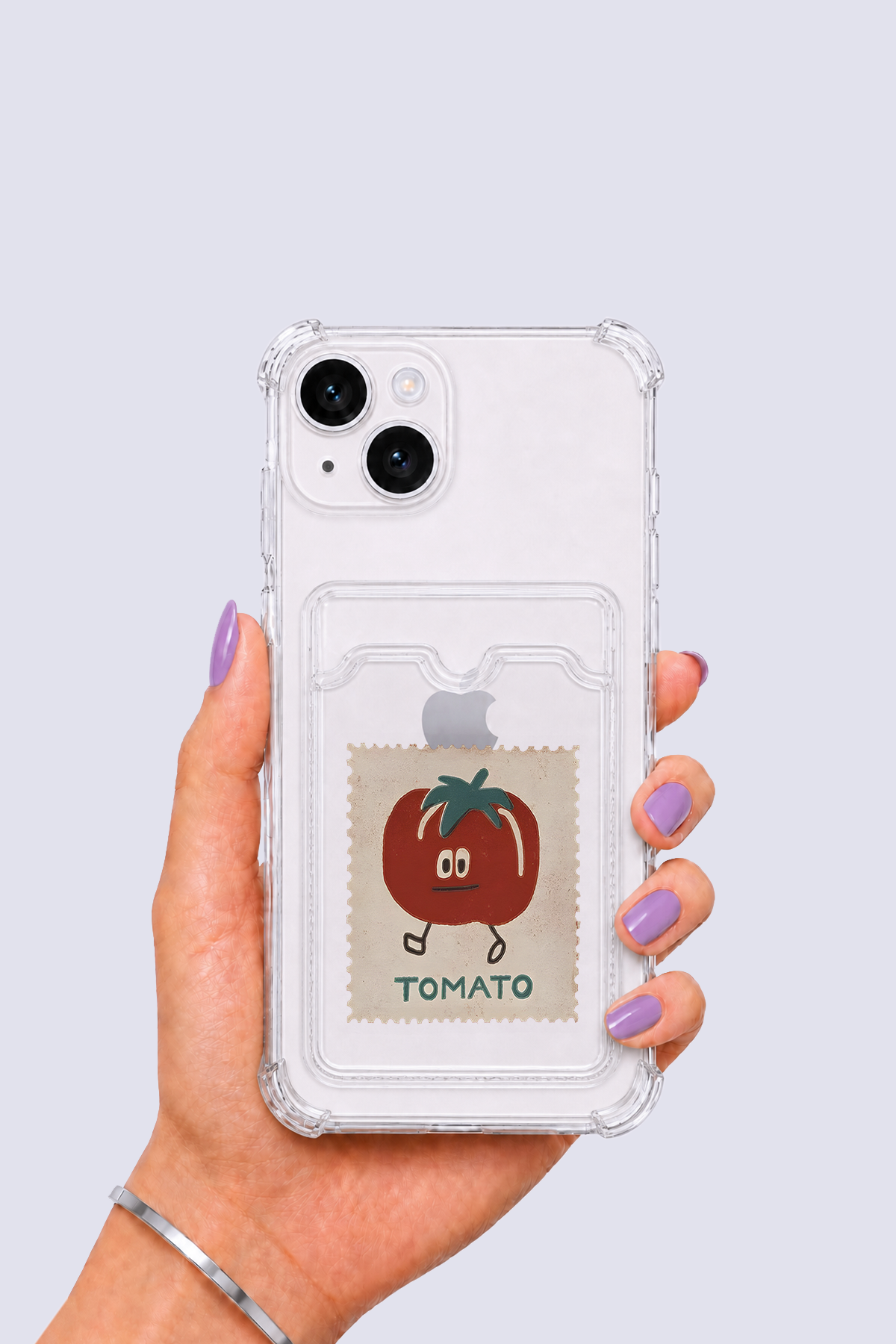 iPhone 15 Kartlıklı Tomato Desenli Kılıf