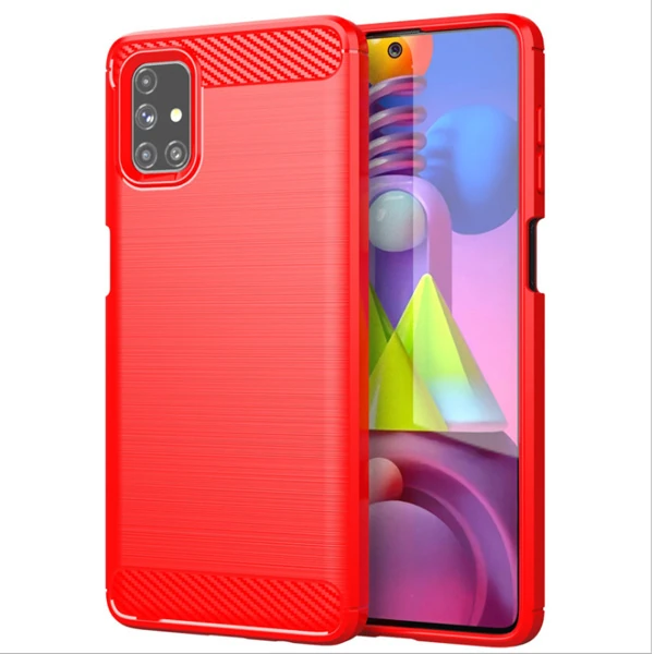 ALLY Samsung Galaxy M51 Brushed Carbon Fiber Silikon Kılıf-(1903)