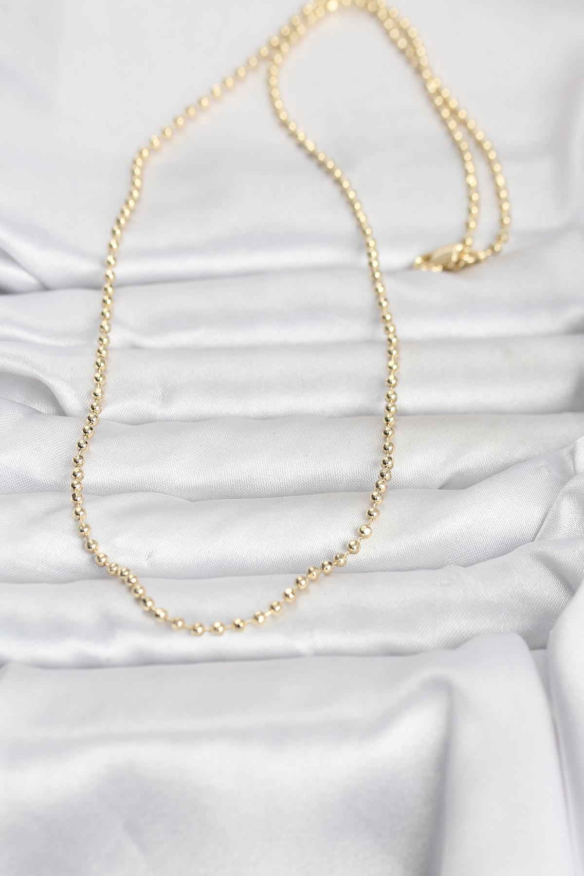 CM 14K Gold Renk Top Zincirli Model 60 cm Kadın Kolye 5886
