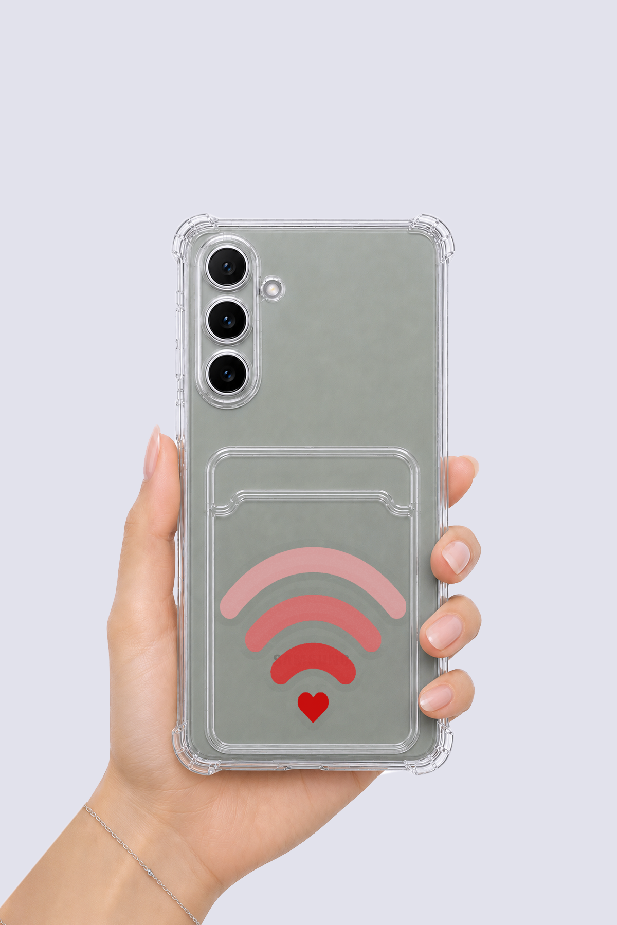 Samsung Galaxy A16 Kartlıklı Aşk Sinyali Desenli Kılıf