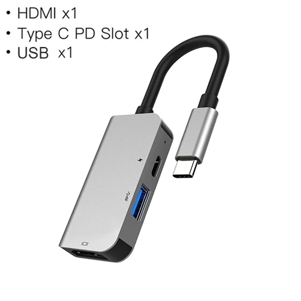Ally Usb (Type-C to 3in1 Hdtv USB+PD) Hub Adaptör Çoklayıcı-(1903)