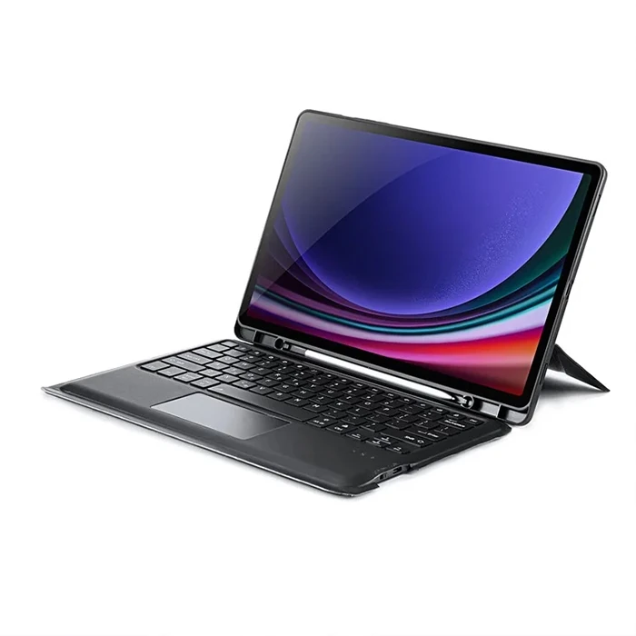 DUX DUCIS Samsung Galaxy Tab S9 + Ayrılabilir Bluetooth Klavye Touchpad PU Deri Kılıf-(1903)