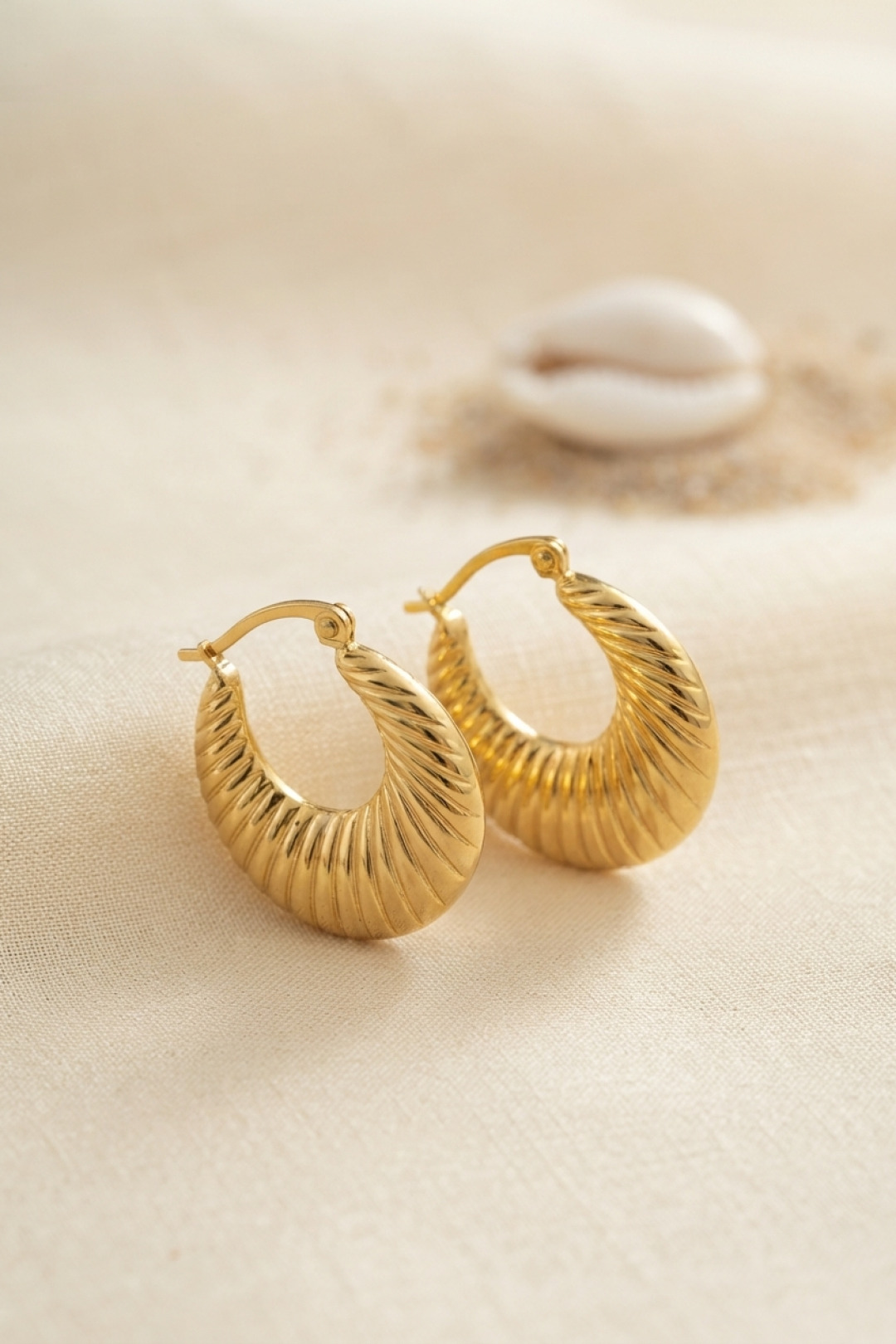 316L Çelik Gold Renk Halka Model Küpe 5886
