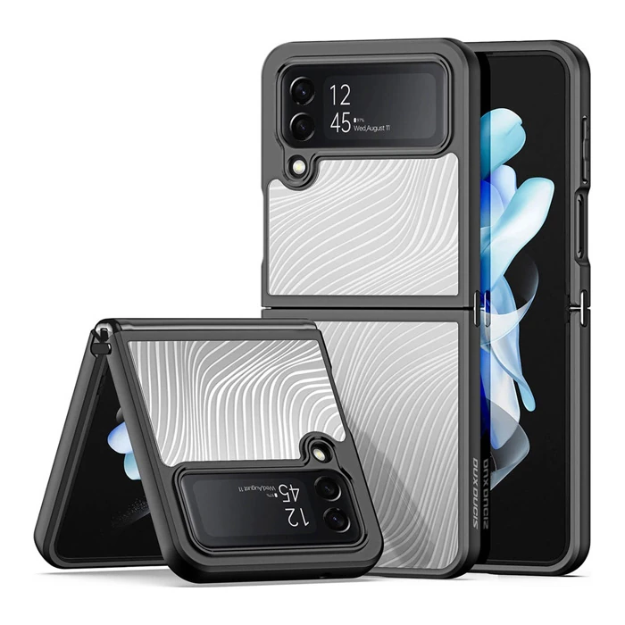 Dux Ducis Samsung Z Flip4 5G Aimo Series Premium Buzlu Sert PC-TPU Kılıf-(1903)