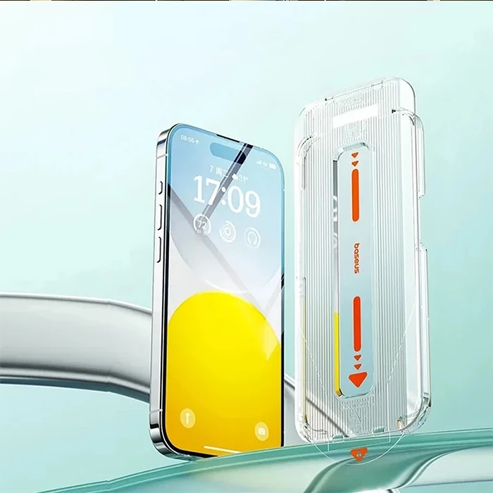 Baseus Crystal iPhone 15 Plus Full Koruma Eye-Protection Tempered Cam Ekran Koruyucu-(1903)