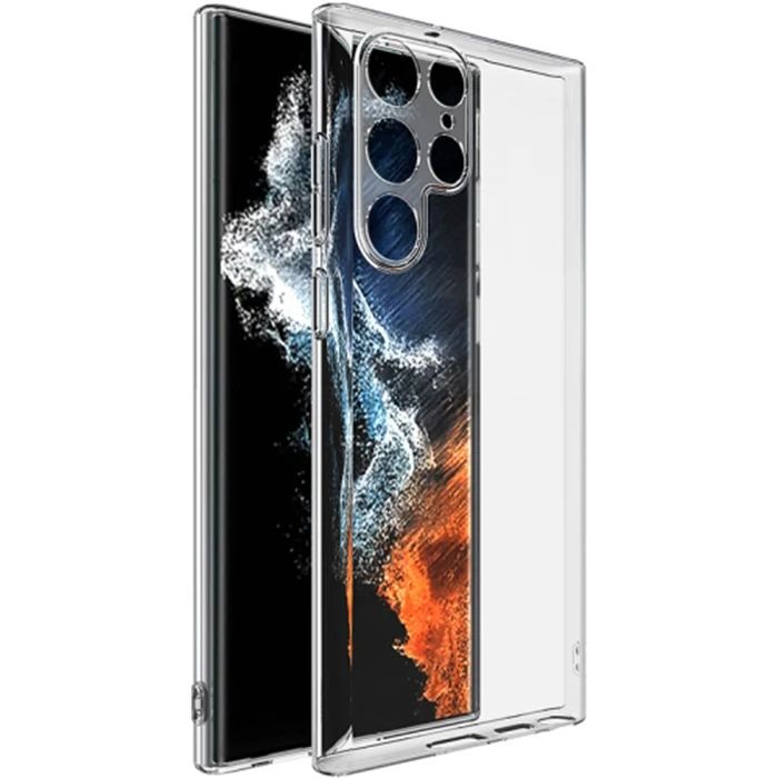 ALLY Samsung Galaxy S22 Ultra Kılıf Kamera Korumalı Ultra İnce Şeffaf Silikon Kılıf-(1903)